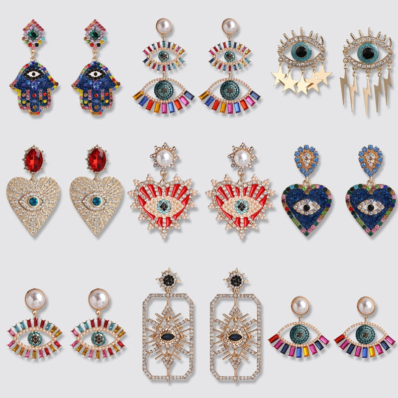 Cute Shape Evil Eye Drop Earrings