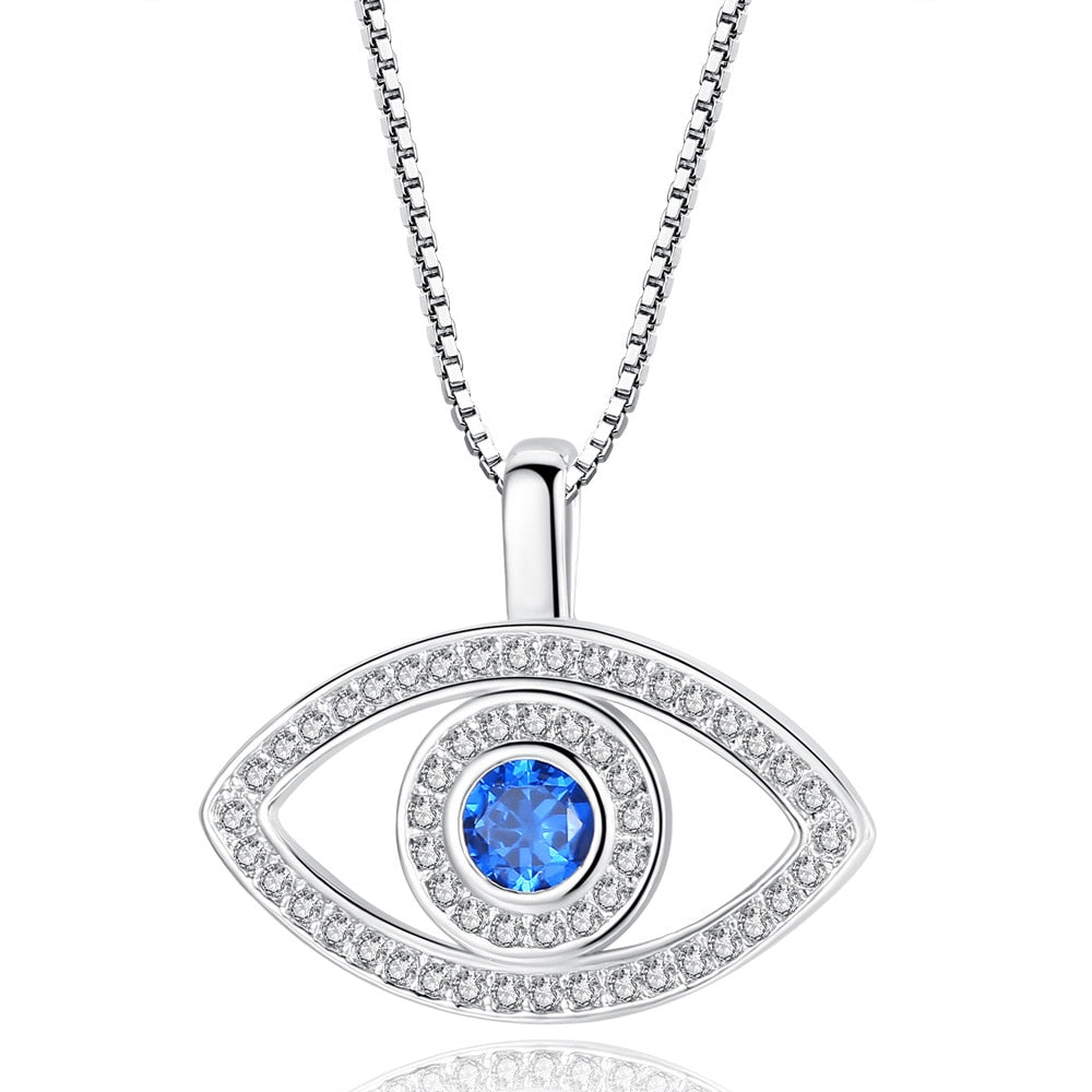 rhinestone evil eye necklace