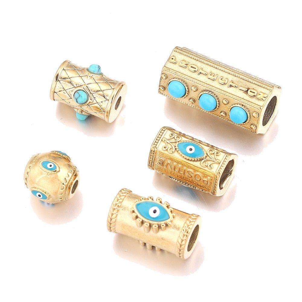 Natural Stone Evil Eye Beads