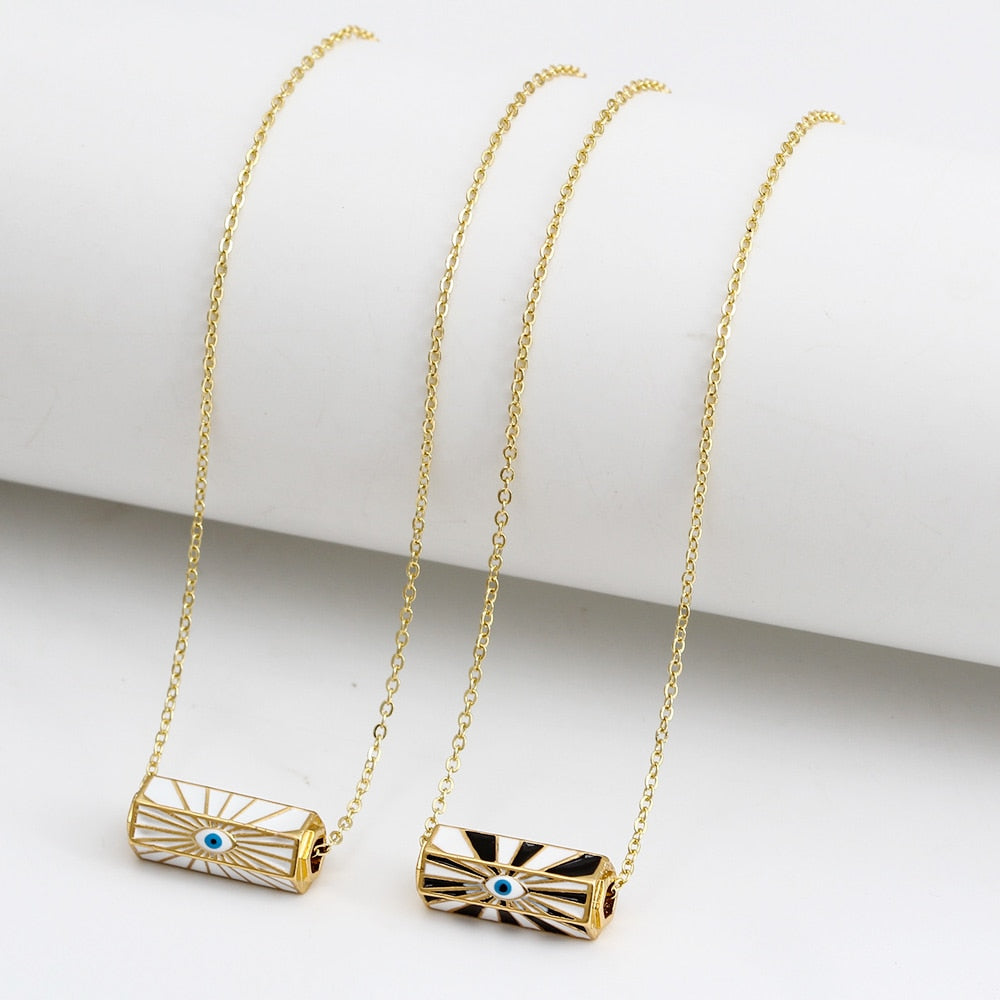 evil eye rolling pendant necklace