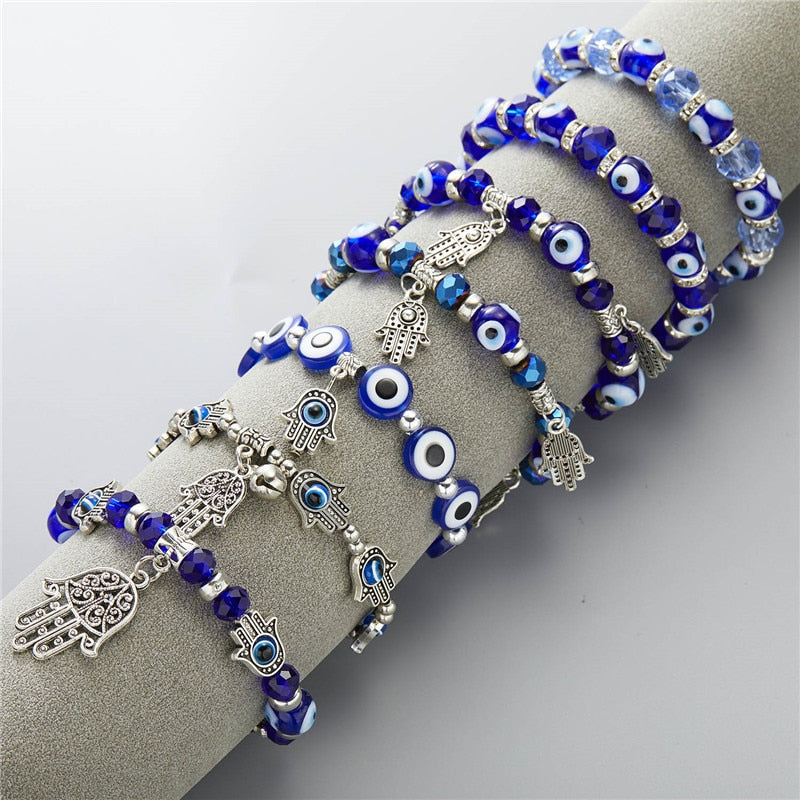 Evil Eye Hamsa Hand Pendant Bracelet