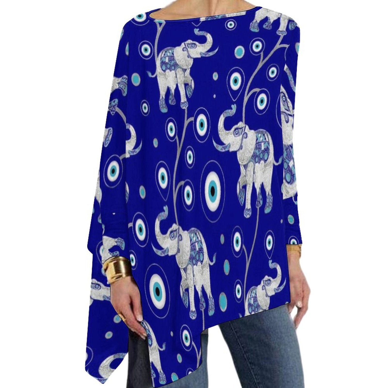 evil eye elephant print shirt