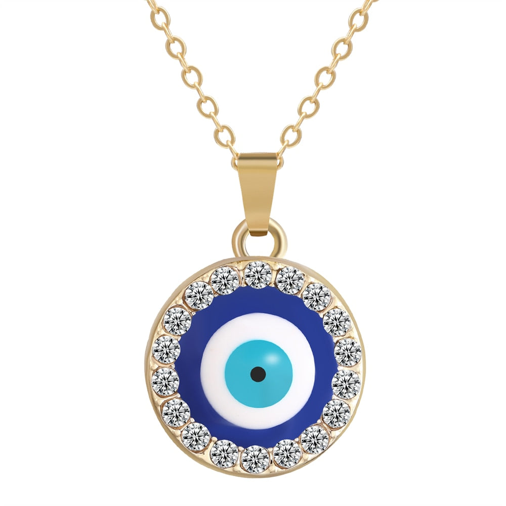 Evil Eye 14k Gold Plated Necklace