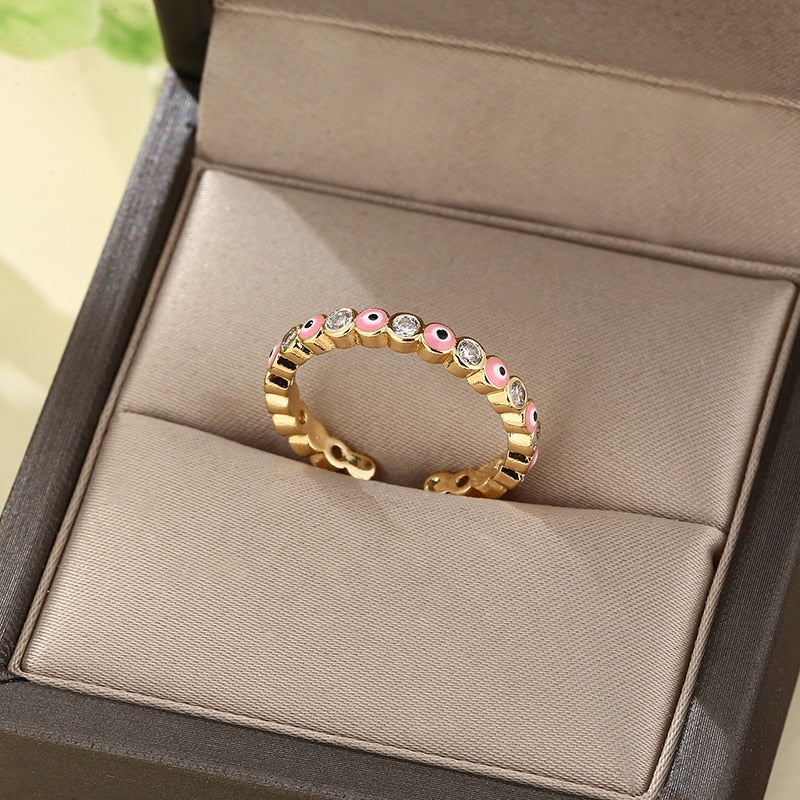 Multicolor Evil Eye Soft Jewelry Ring
