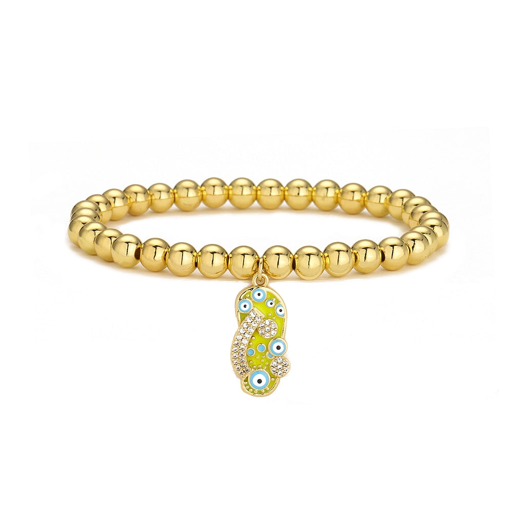 Evil Eye Golden Beaded Bracelet