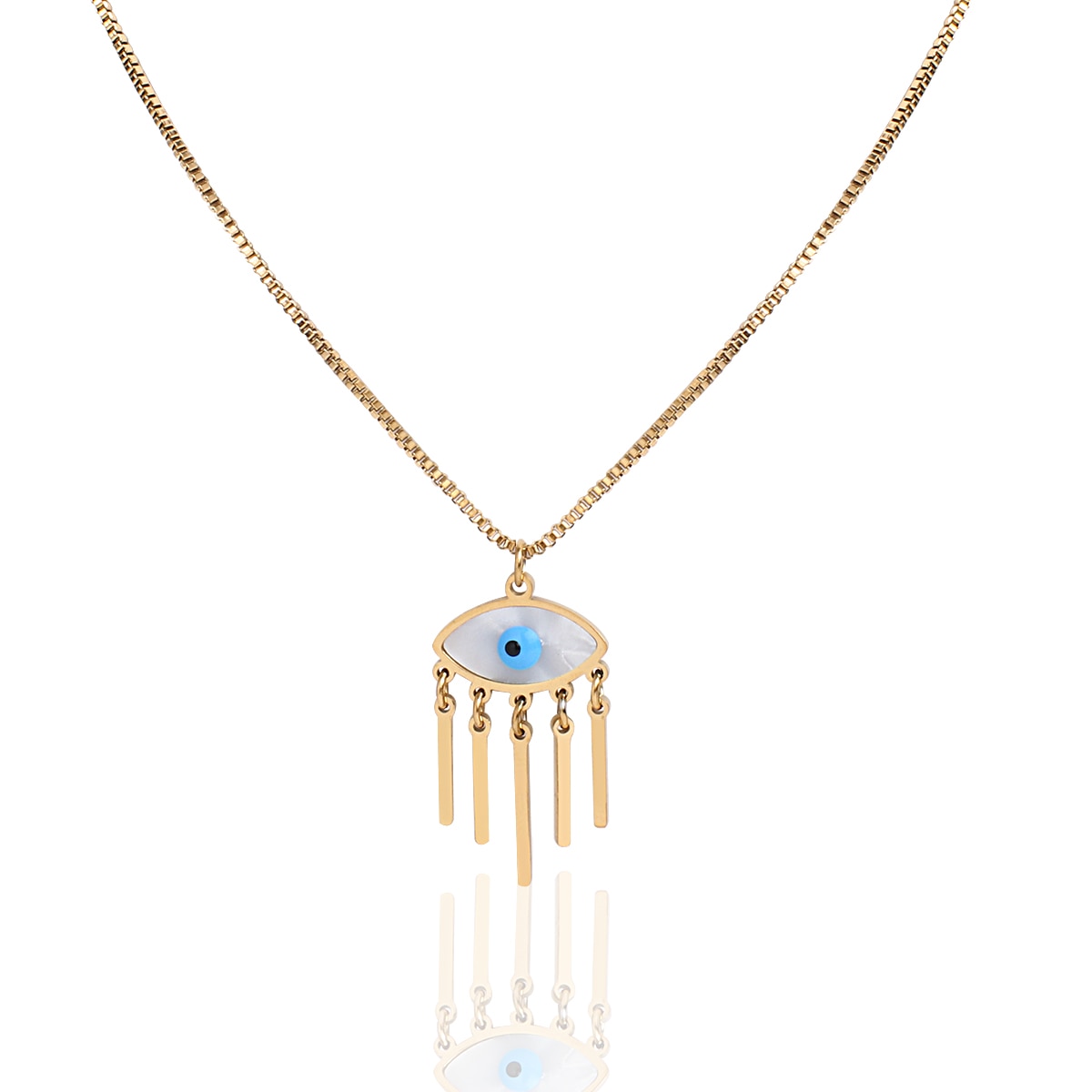 Evil Eye Stainless Steel Pendant Necklace