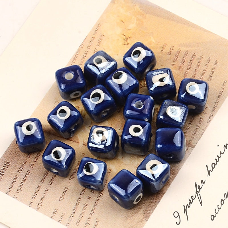 Colorful Evil Eye Cubic Beads