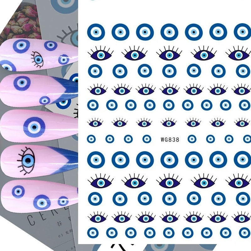 Evil Eye 3D Design Nails Stickers