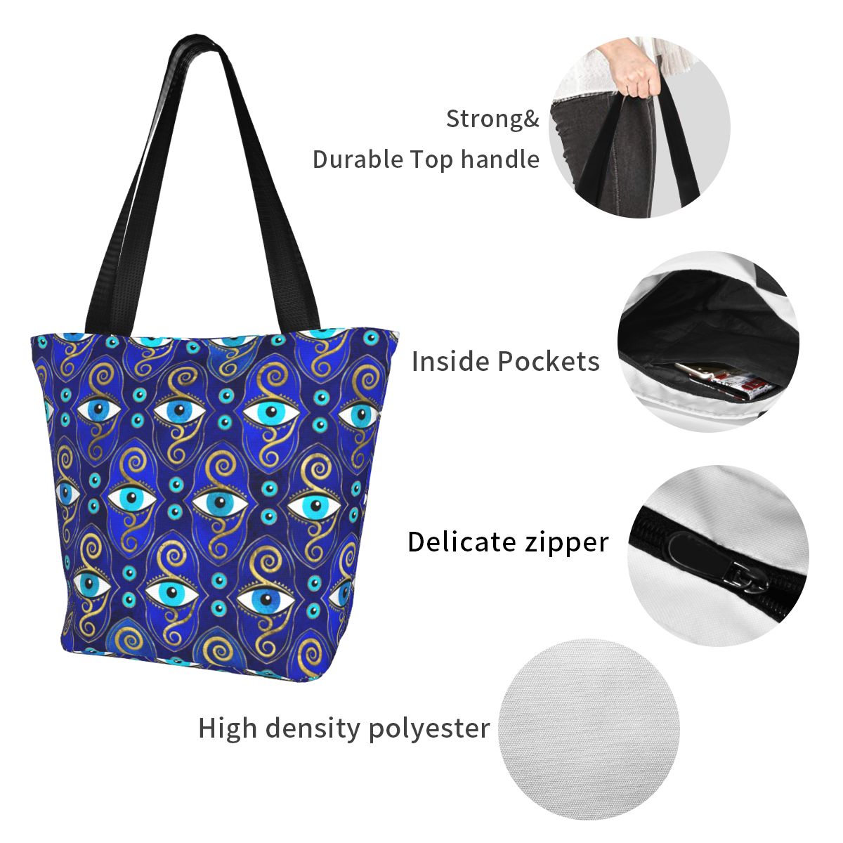 Evil Eye Printed Shoulder Bags