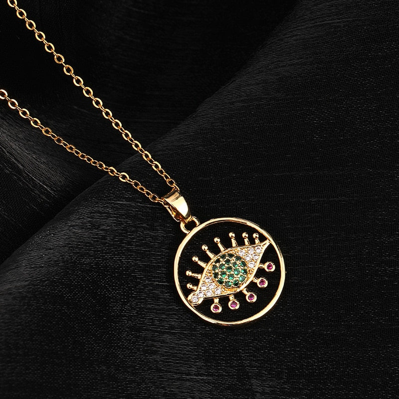 trendy evil eye pendant necklace