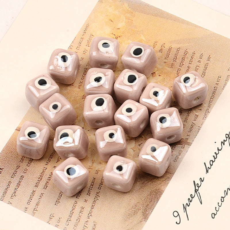 Colorful Evil Eye Cubic Beads