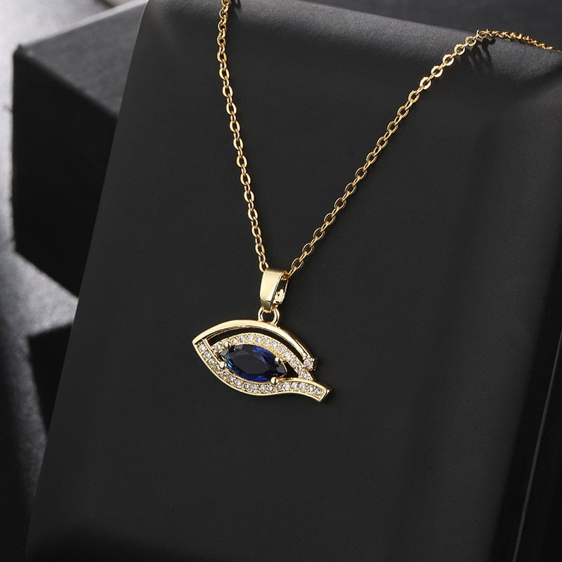 trendy evil eye pendant necklace