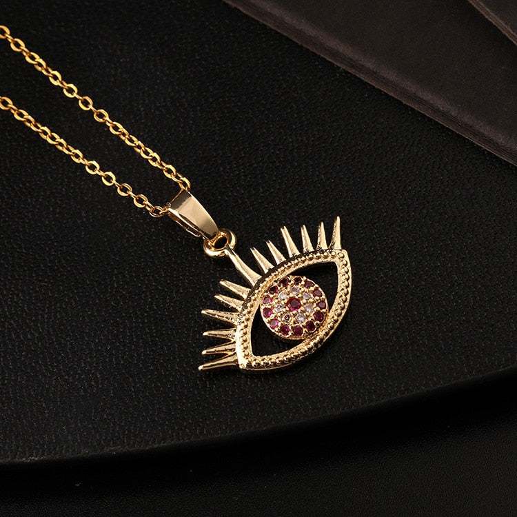 trendy evil eye pendant necklace