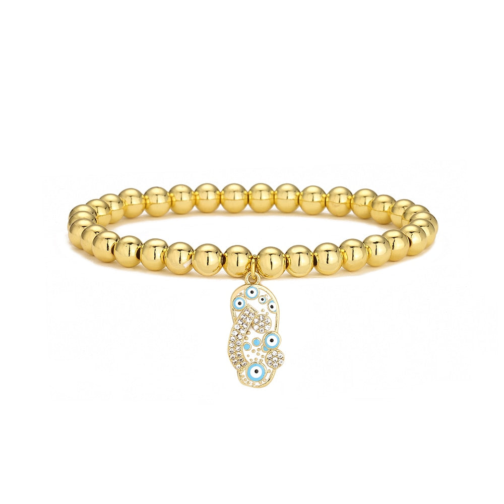 Evil Eye Golden Beaded Bracelet