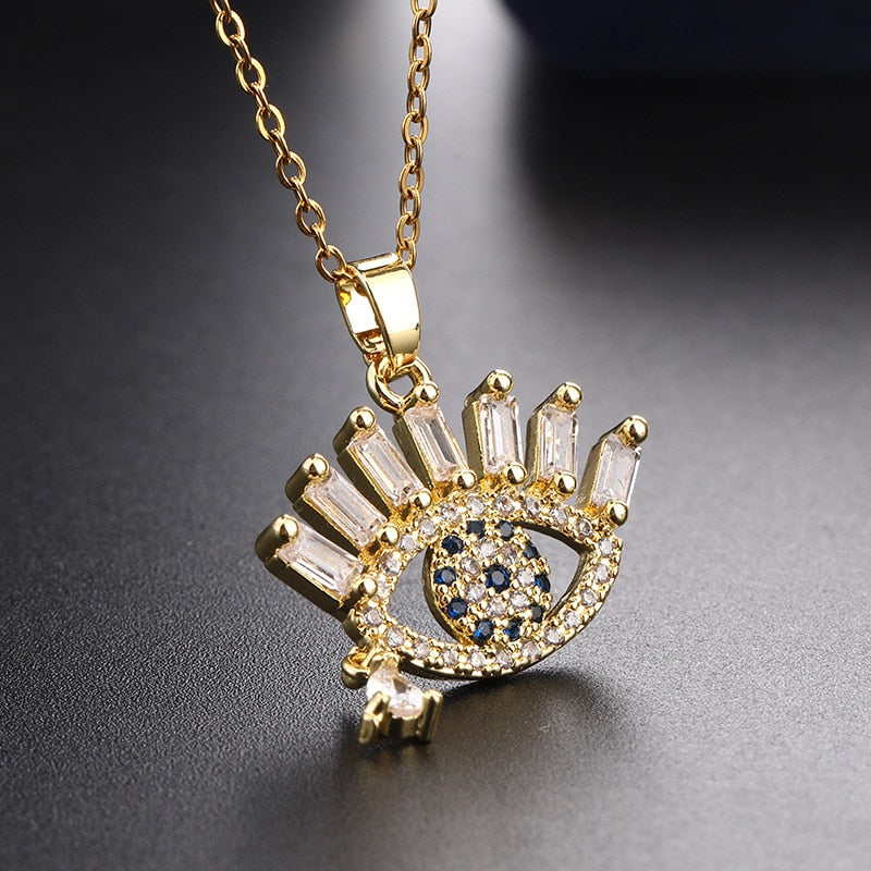 trendy evil eye pendant necklace