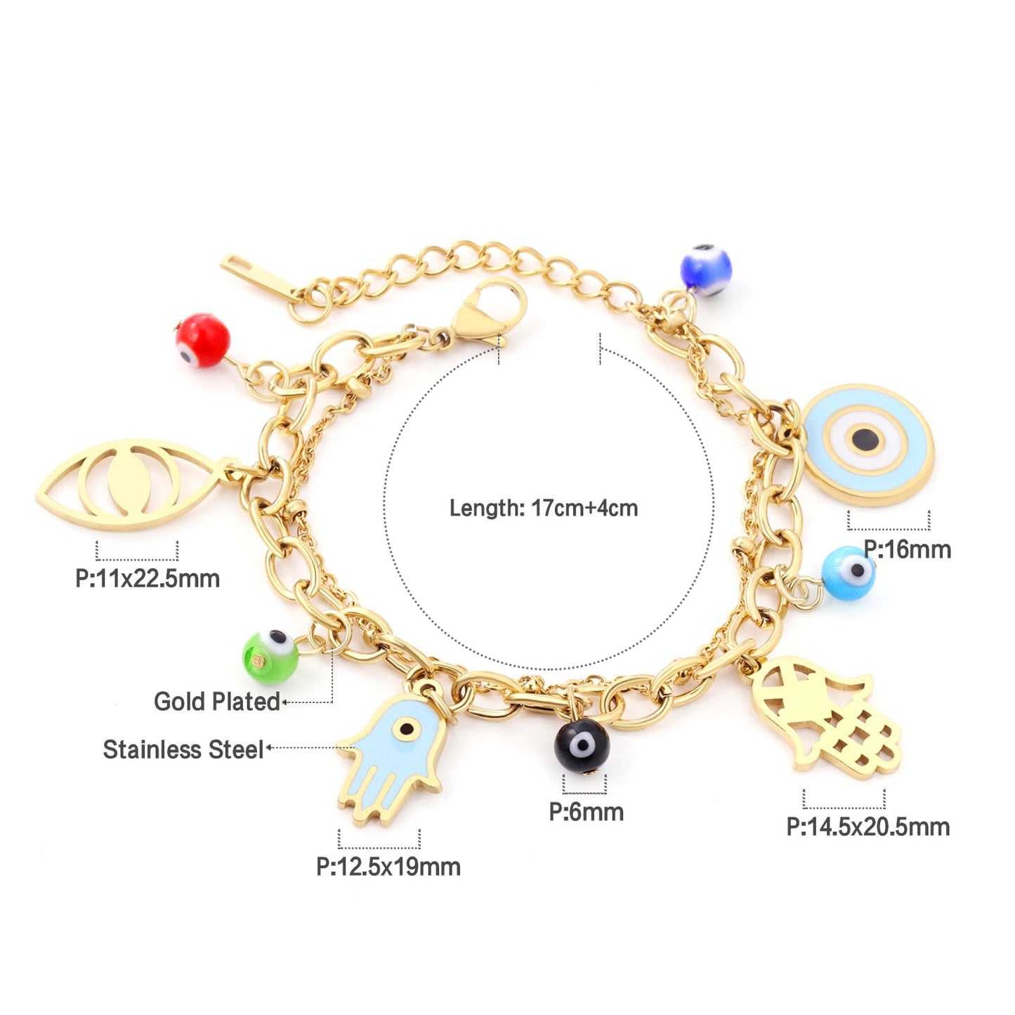 Colorful Evil Eye Handwrist Bracelet
