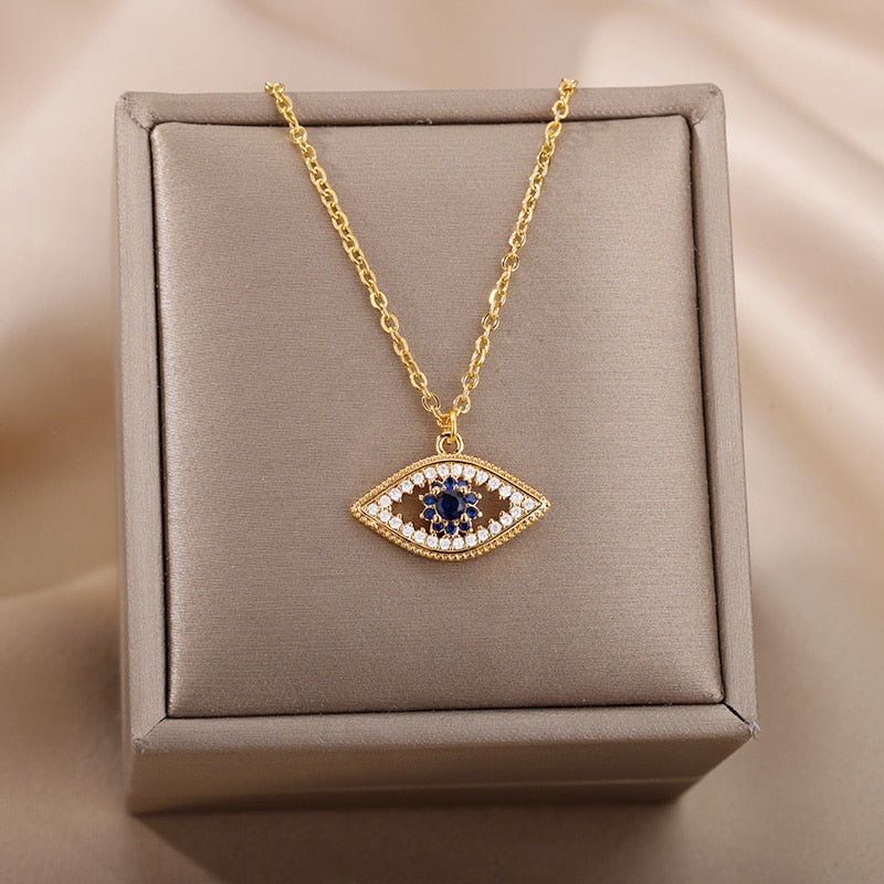 Pretty Evil Eye Pendant Choker Necklace