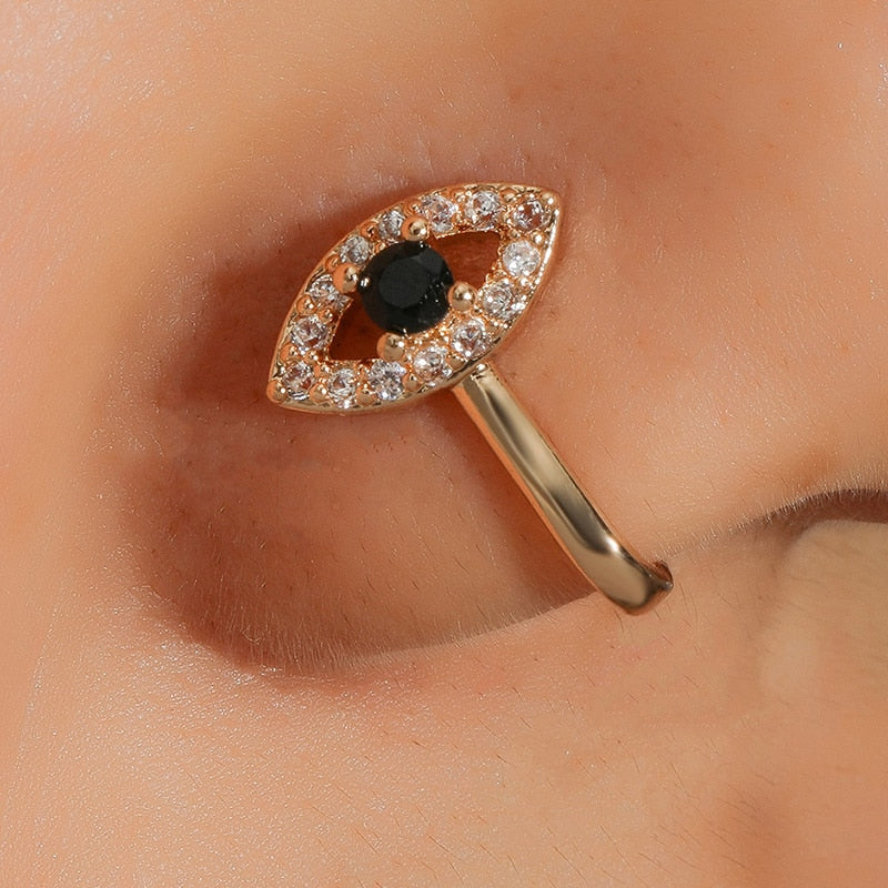 Evil Eye U-shaped Clip On Nose Cuff