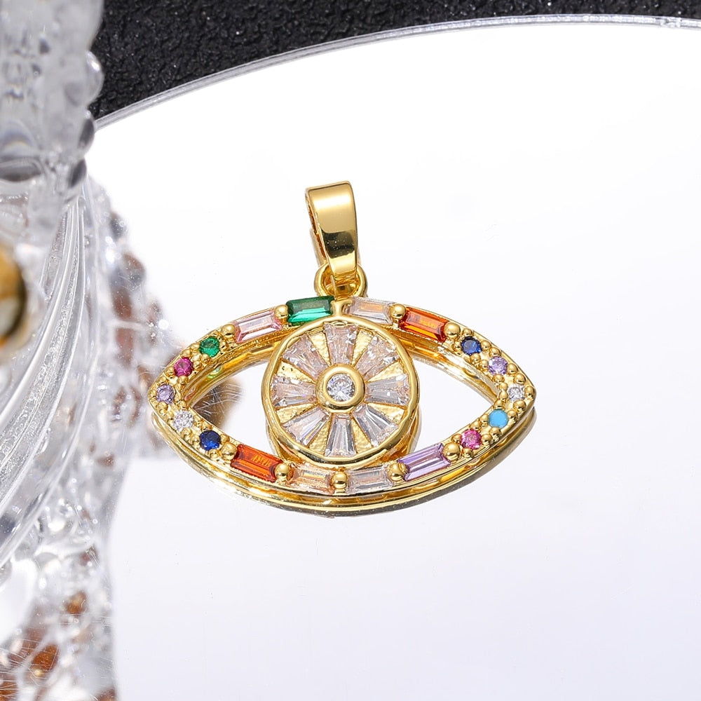 Multicolor Evil Eye Charm Pendants