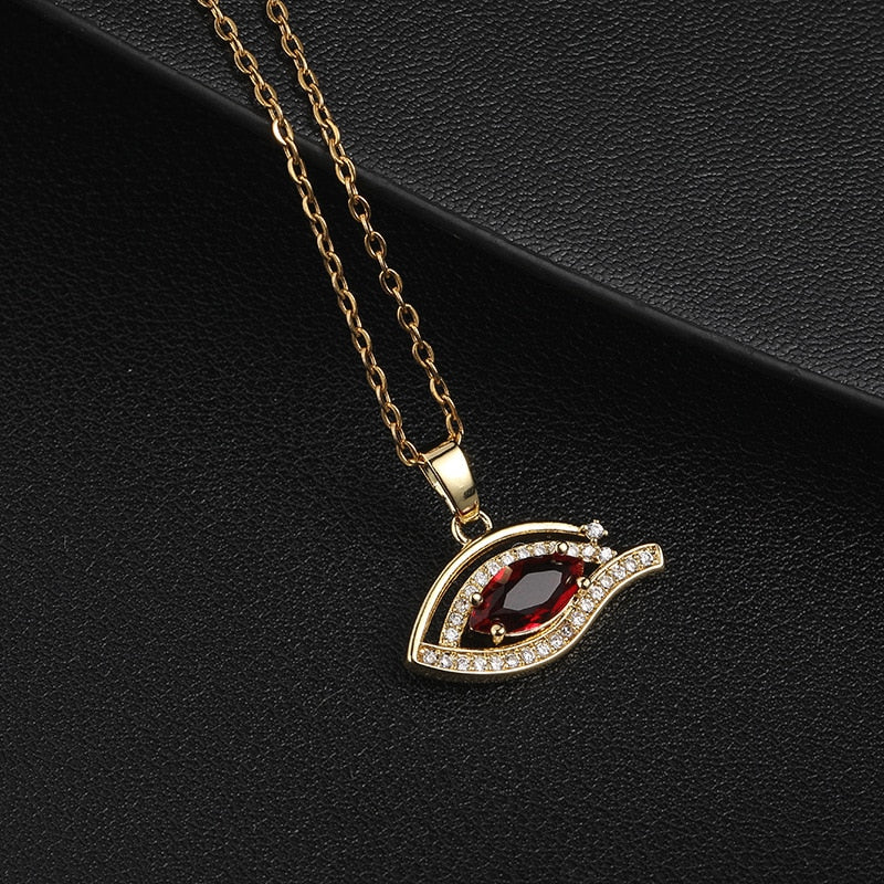 trendy evil eye pendant necklace