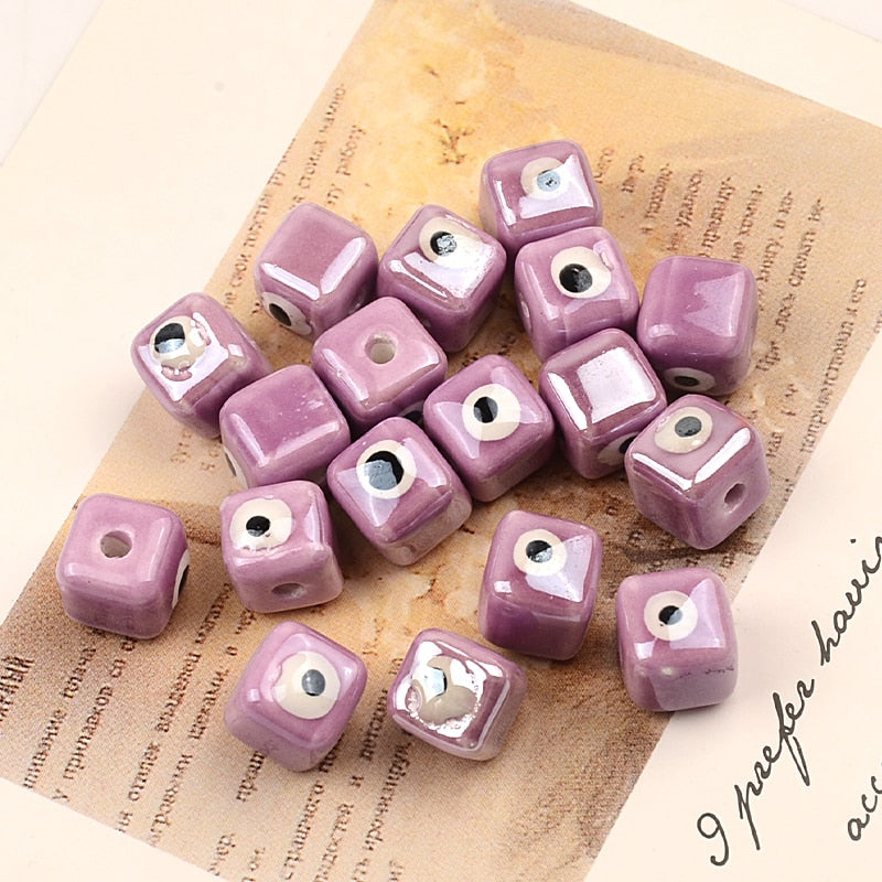 Colorful Evil Eye Cubic Beads