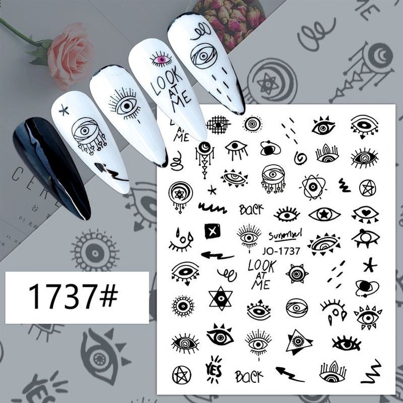 Evil Eye 3D Design Nails Stickers