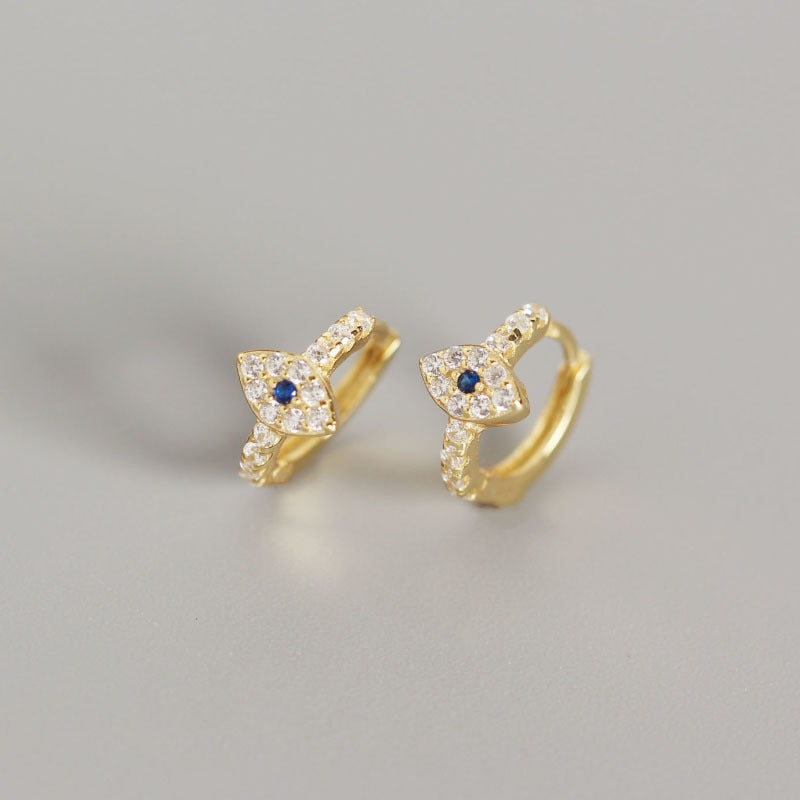 Crystal Zircon Evil Eye Stud Earrings