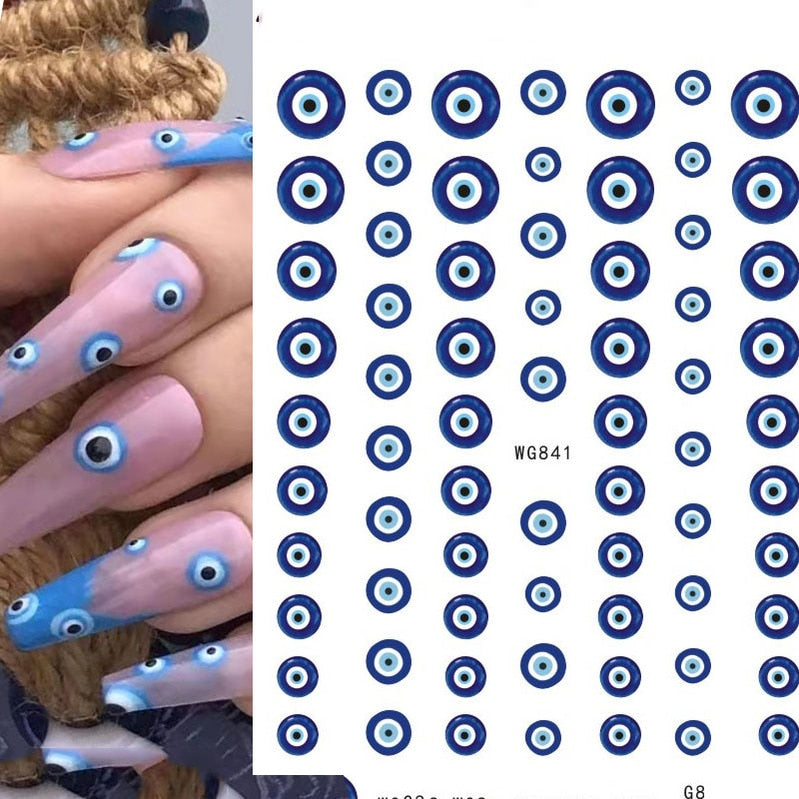 Evil Eye 3D Design Nails Stickers