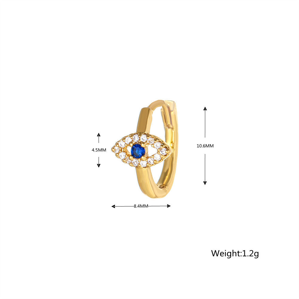 Stainless Steel Evil Eye Hoop Earrings