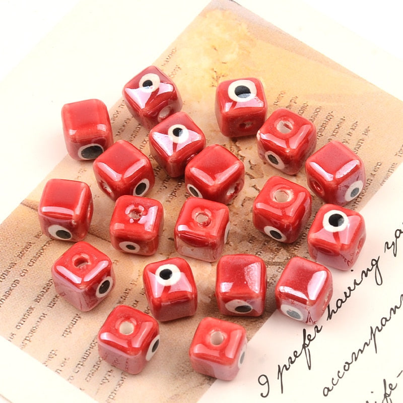 Colorful Evil Eye Cubic Beads