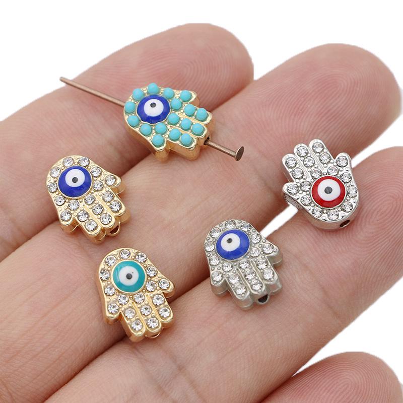 10PCS Hamsa Hand Evil Eye beads
