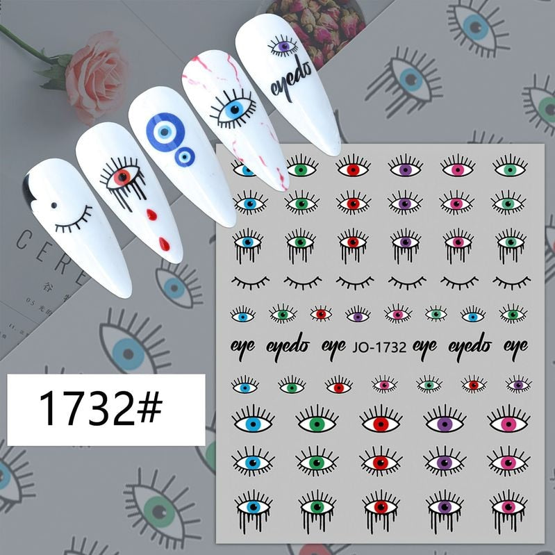 Evil Eye 3D Design Nails Stickers