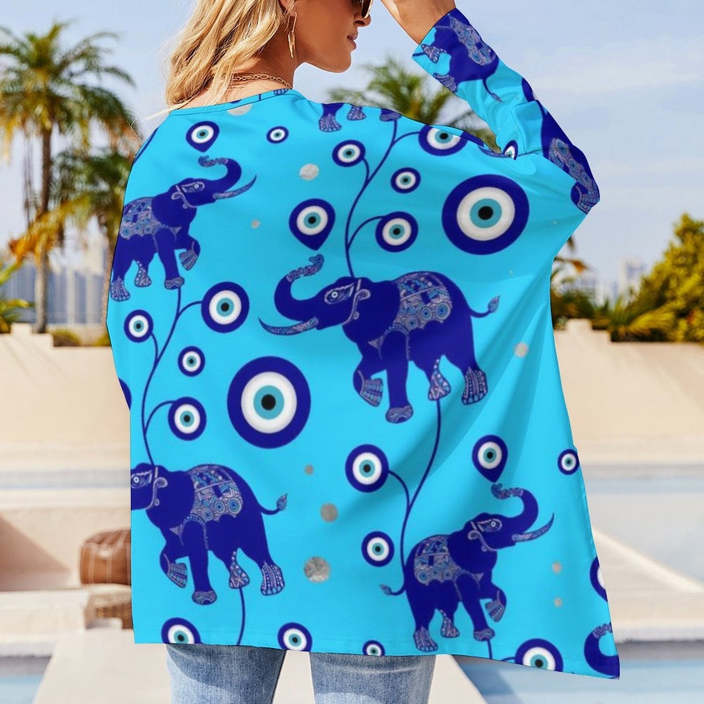 evil eye elephant print shirt