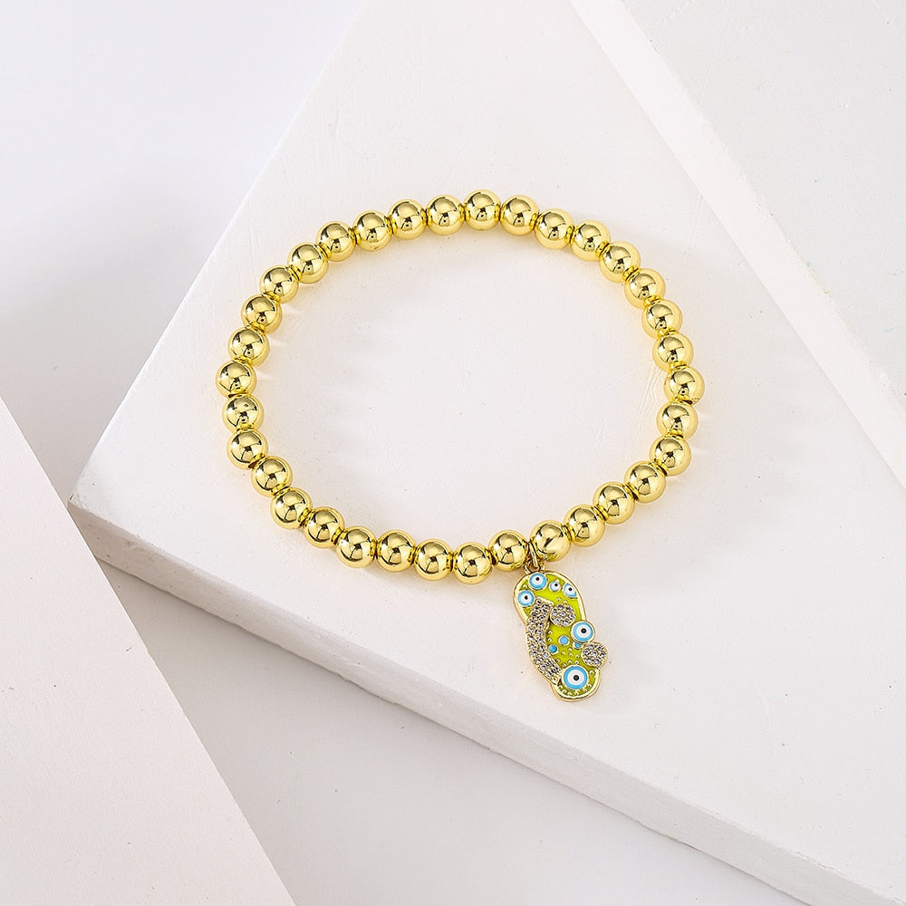 Evil Eye Golden Beaded Bracelet
