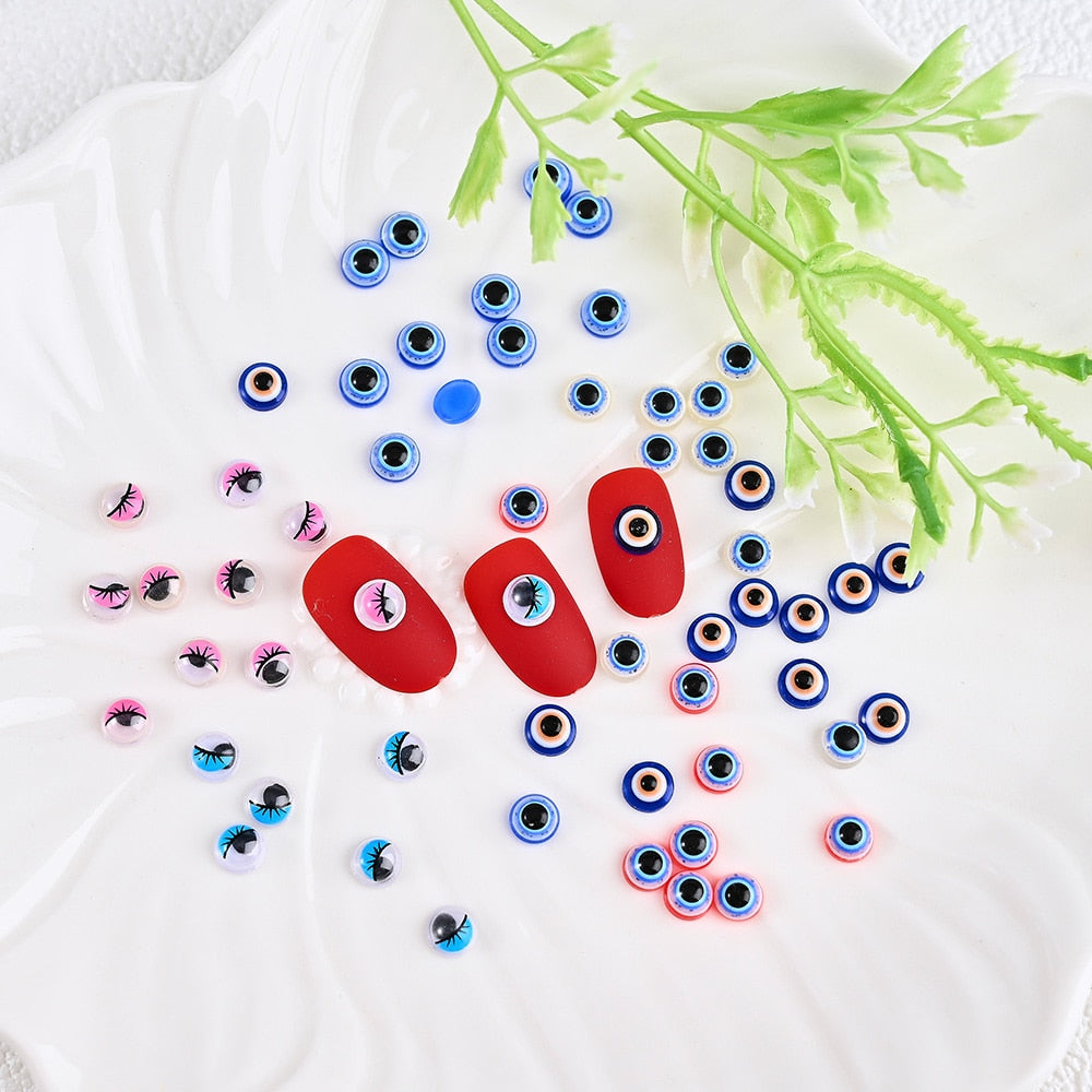Evil Eye Rhinestones Nail Beads