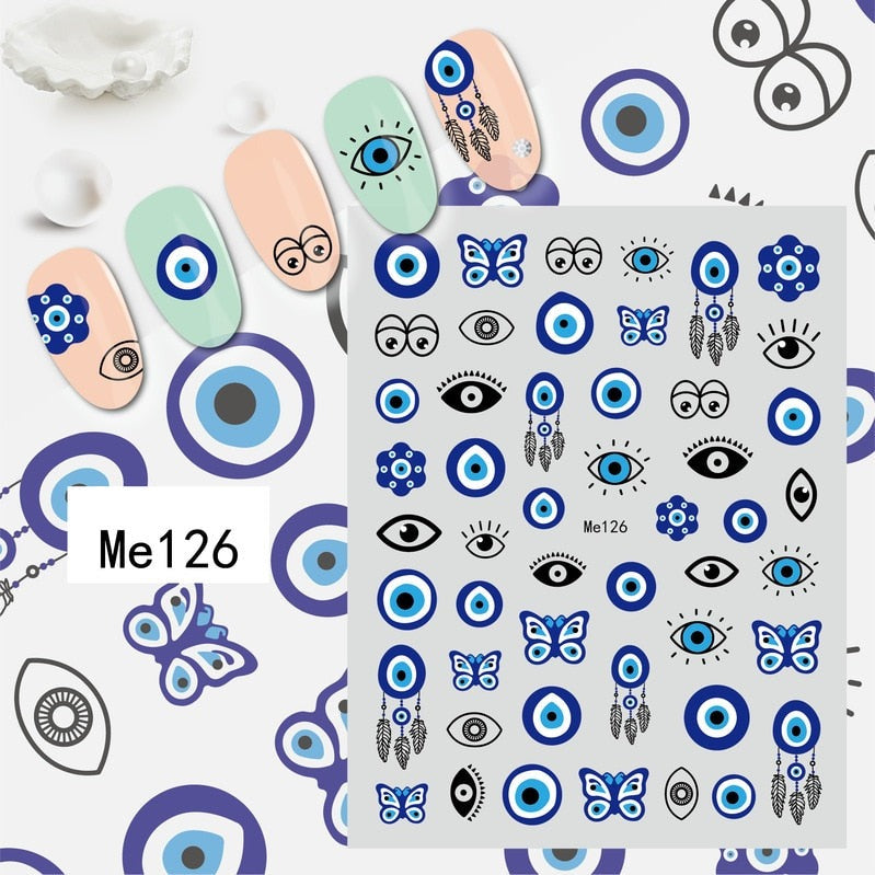 Evil Eye 3D Design Nails Stickers