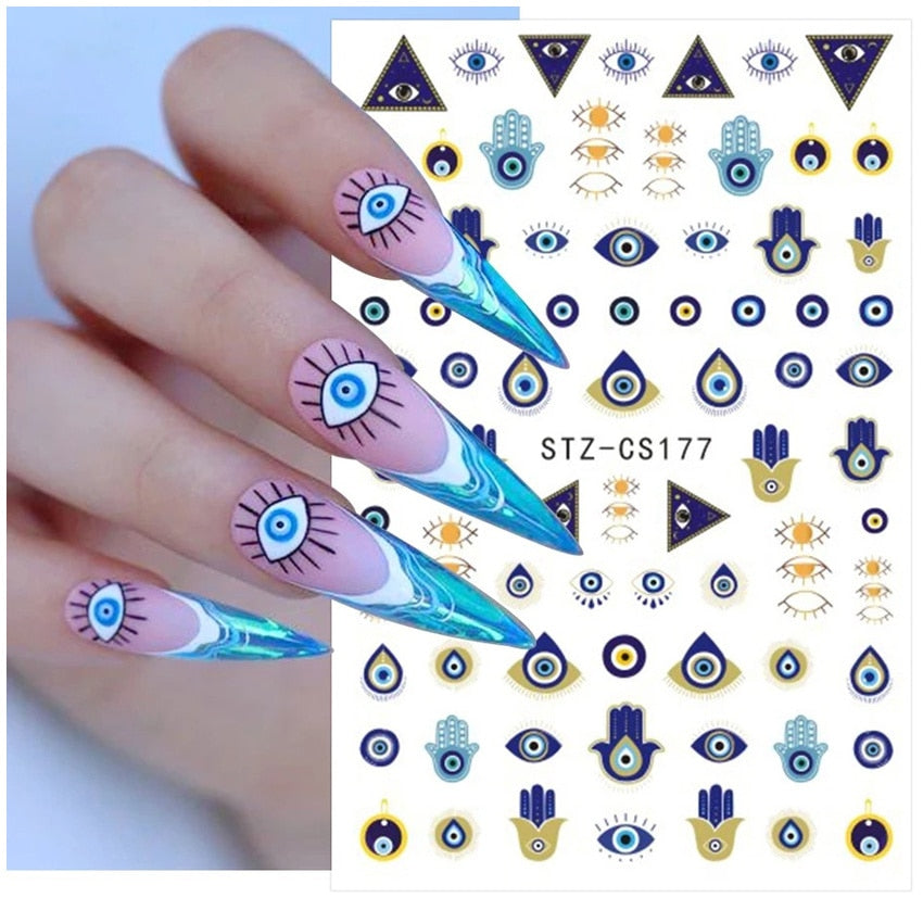 evil eye nail art stickers