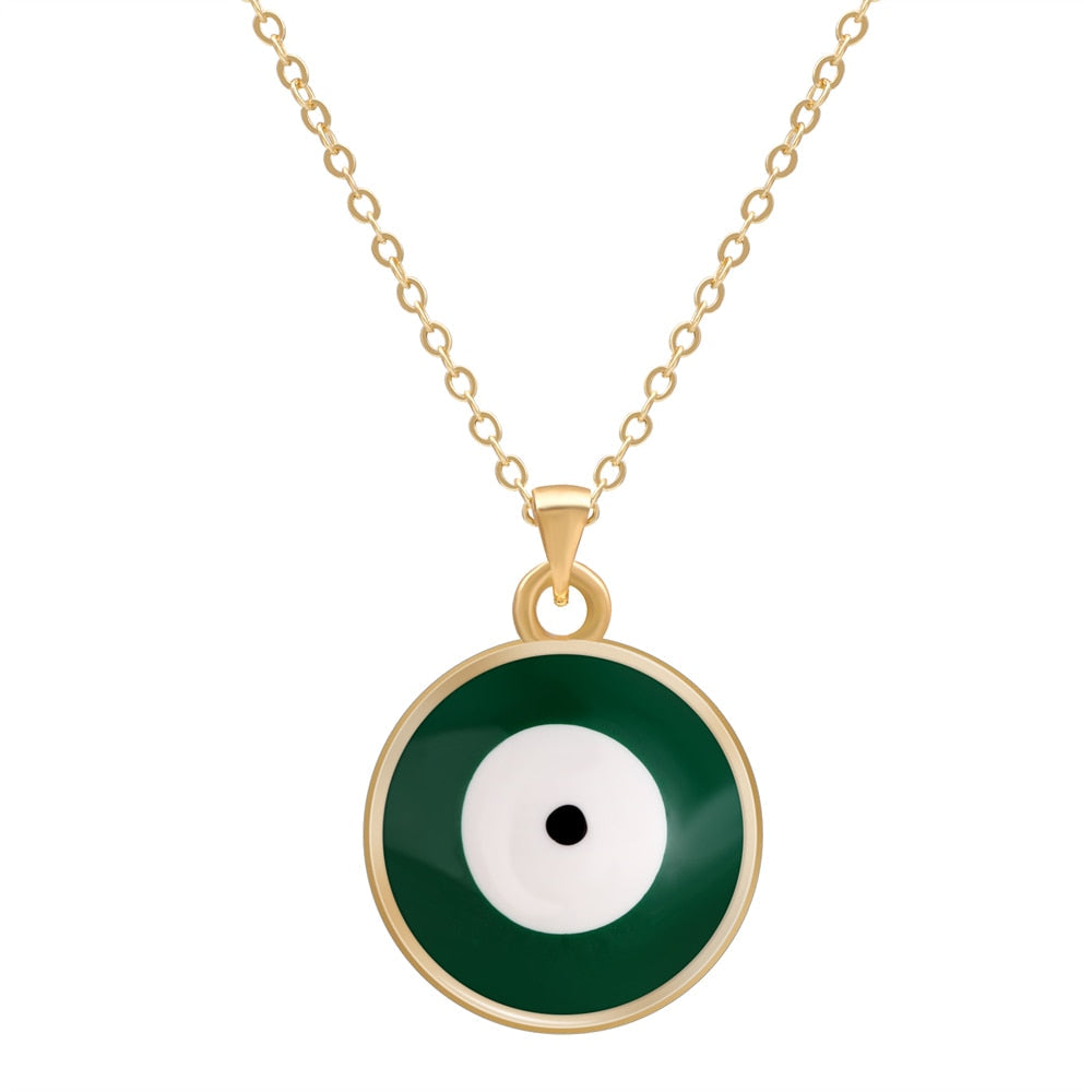 Multicolor Evil Eye 14K Gold Plated Necklace