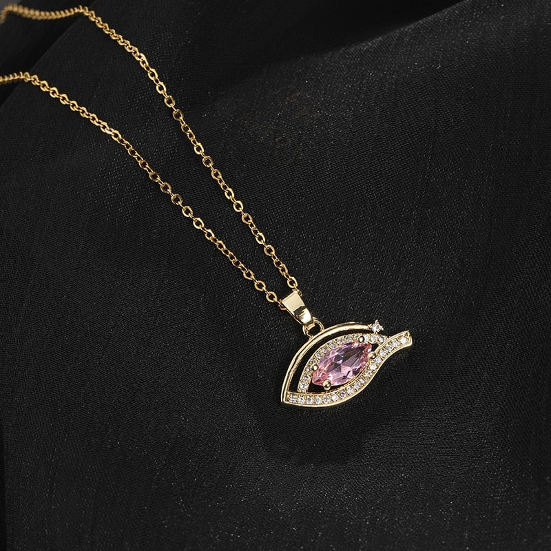 trendy evil eye pendant necklace