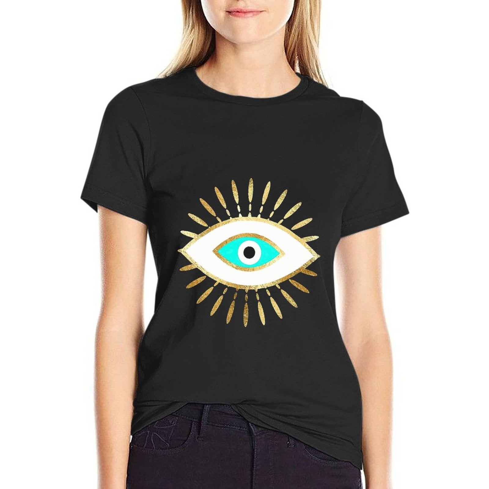 evil eye cotton women t-shirt