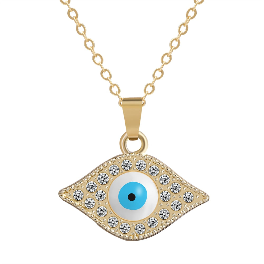Evil Eye 14k Gold Plated Necklace
