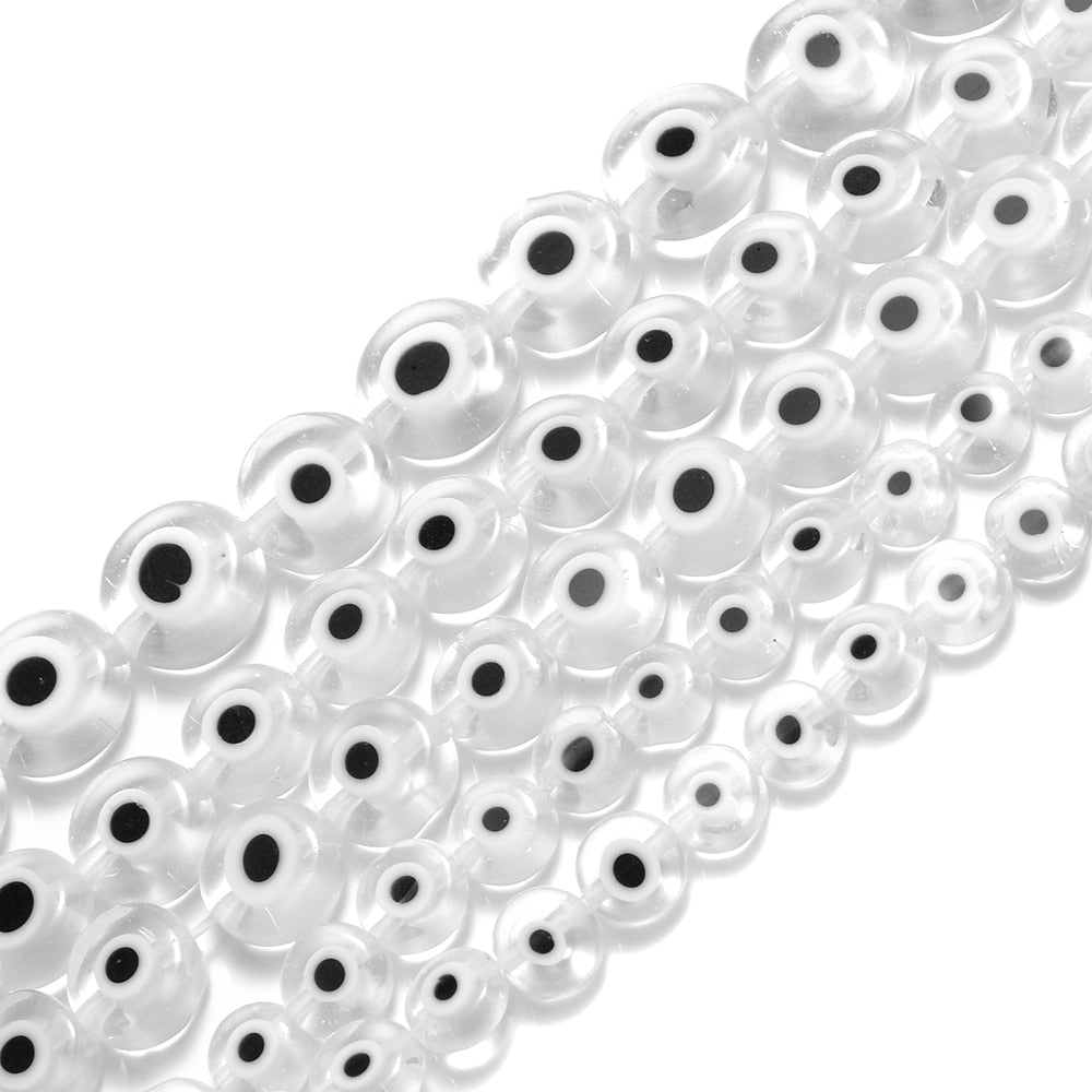 Colorful Evil Eye Flat Back Round Beads