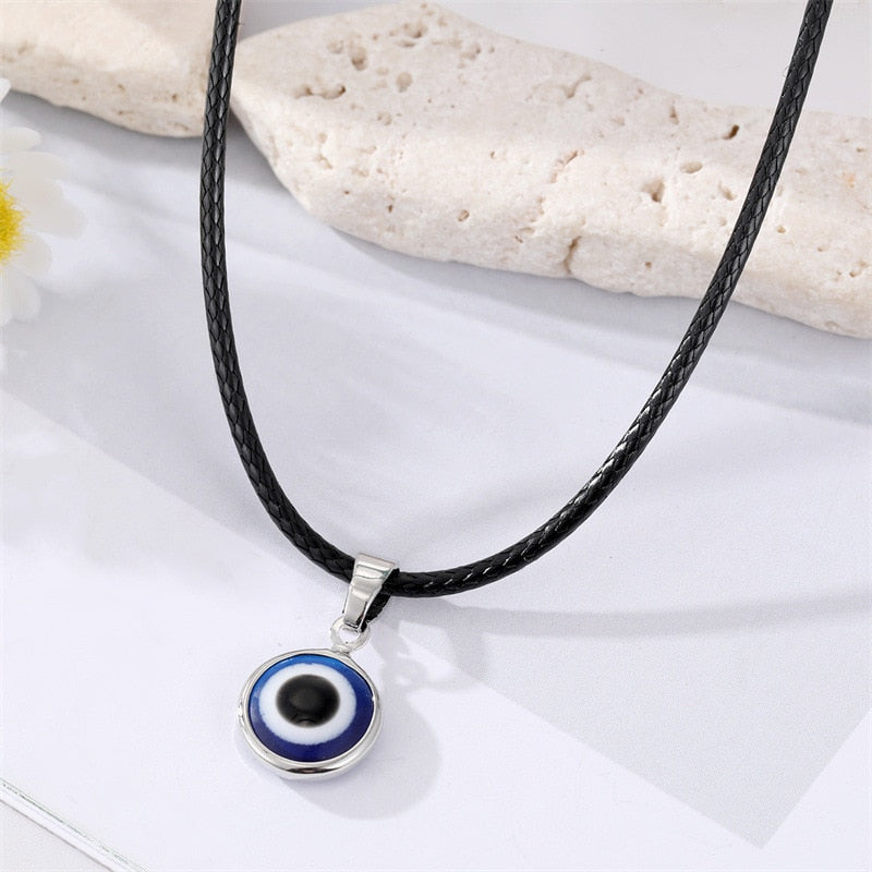 Evil Eye Simple Pendant Choker Necklace