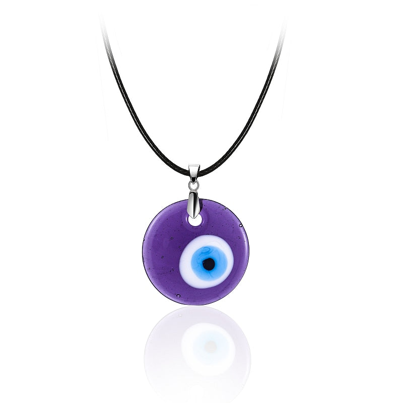 Glass Evil Eye Choker Necklace