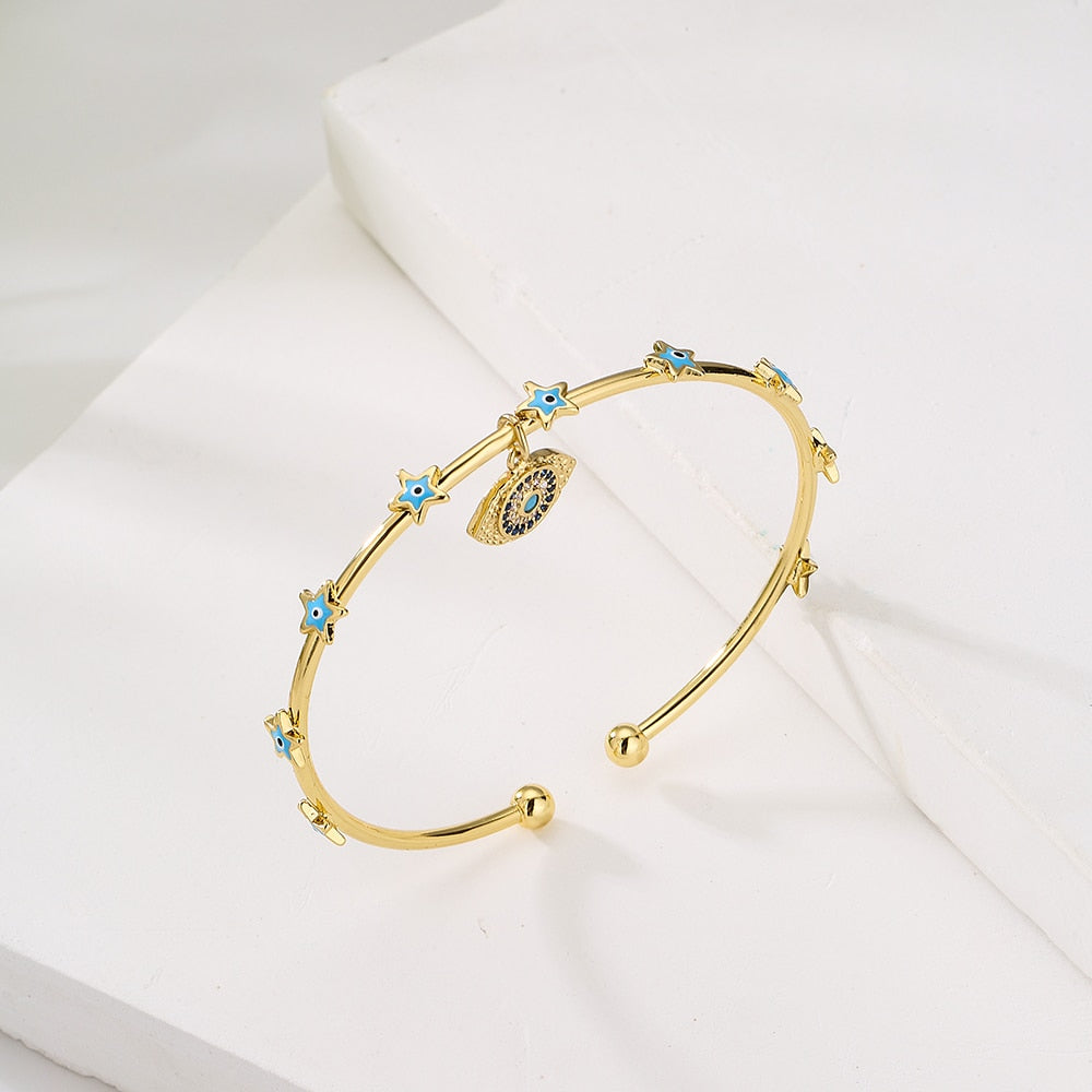 Stylish Golden Evil Eye Bracelet