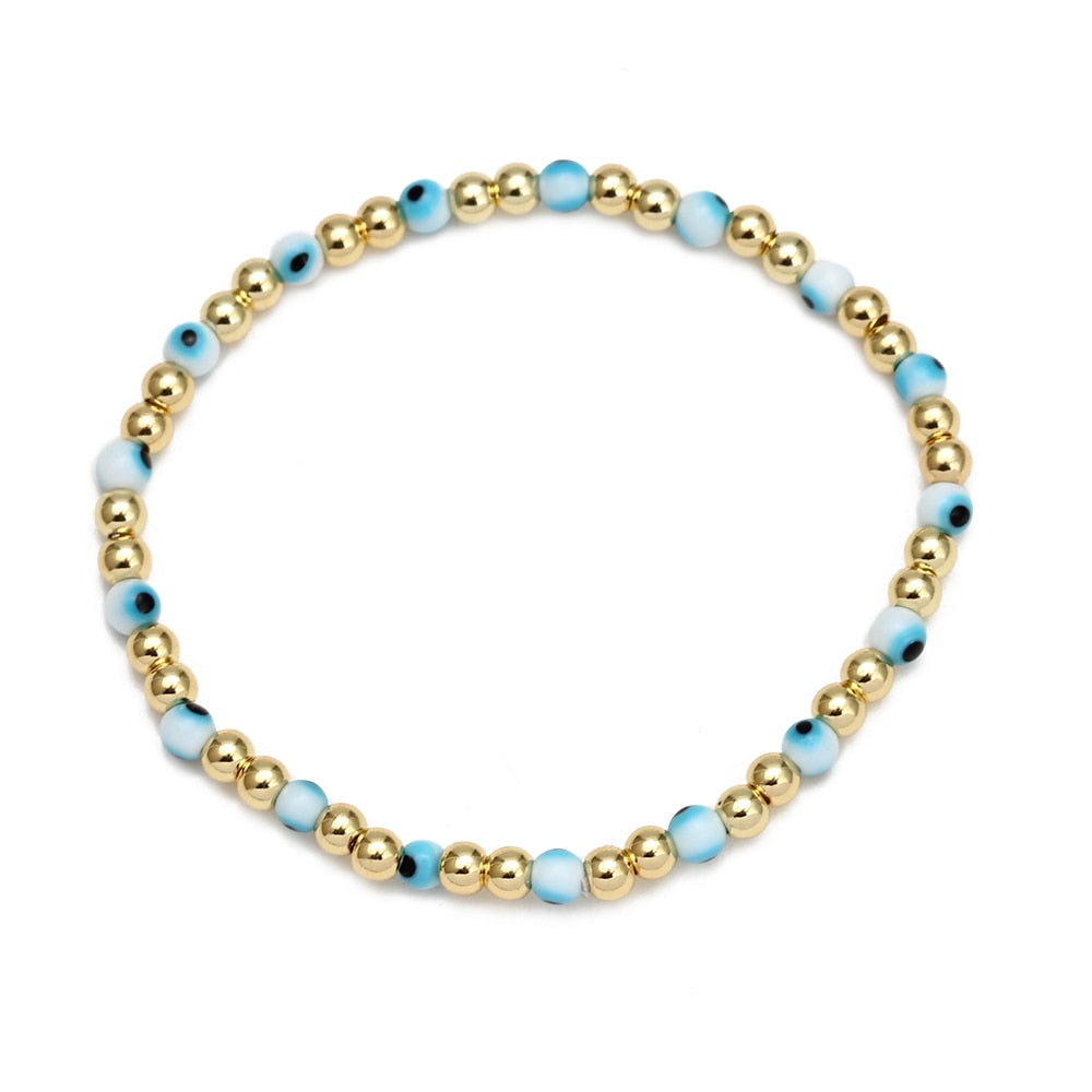 Evil Eye Golden Beaded Bracelet