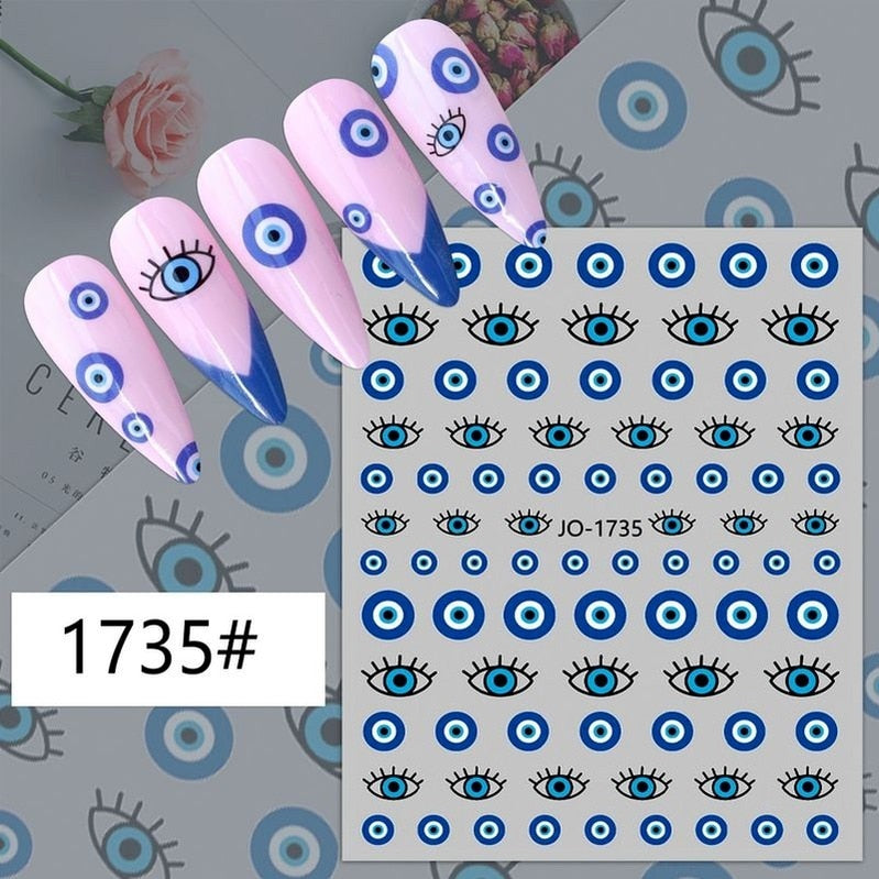Evil Eye 3D Design Nails Stickers