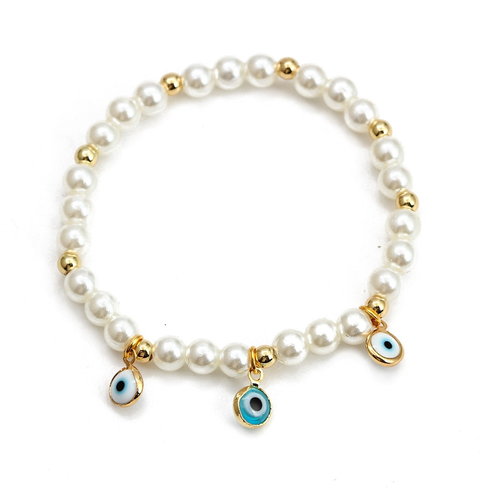 Evil Eye Golden Beaded Bracelet