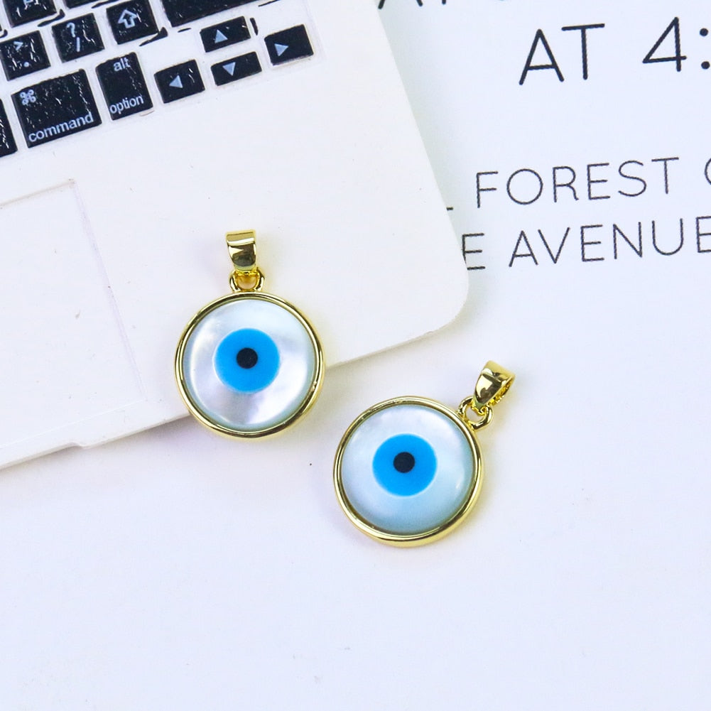 Evil Eye Metal Edge Pendants