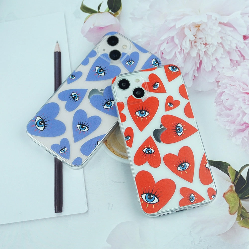heart evil eye phone case